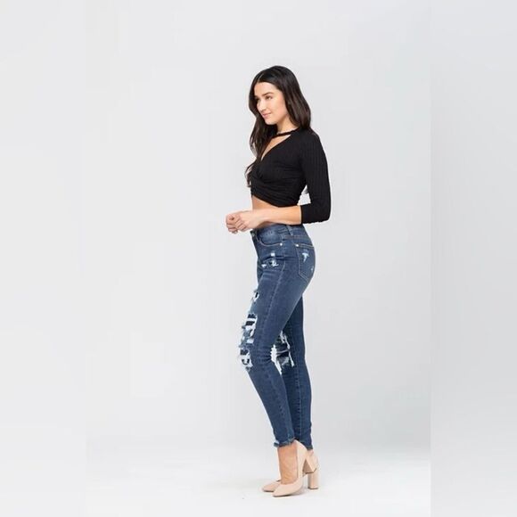 Judy Blue Denim Patch Jean #8864 - Picture 5 of 16